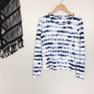Stateside Tie Dye Striped Pocket Long Sleeve Tee